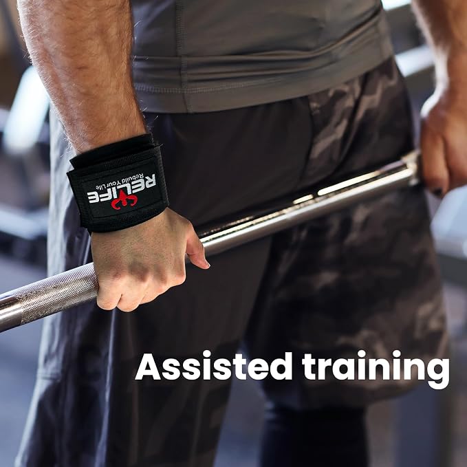 RELIFE REBUILD YOUR LIFE Lifting Hooks for Men and Women(Pair) | Pull Up Straps , Gym Reapers Lifting Wrist Grips, Heavy Powerlifting, Lifting Hooks for Weight Lifting