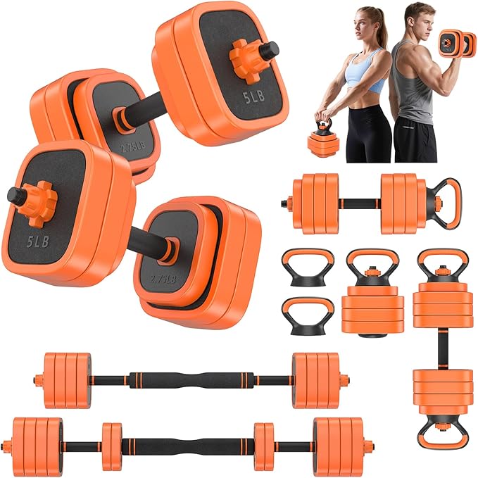 Rendpas Adjustable Dumbbell Set – Free Weights for Home Gym Workouts | 45/65/85lbs, 4-in-1 Fitness Equipment with Connector, Used as Barbell, Kettlebell & Push-Up Stand for Men & Women