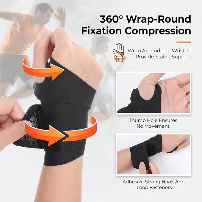 3Pcs Ultra-Thin Wrist Wrap Soft Wrist Brace Wrist Compression Strap | Elastic Wrists Wrap for Carpal Tunnel for Sports Tennis Fitness Compression and Support Fit Left, Right Hands