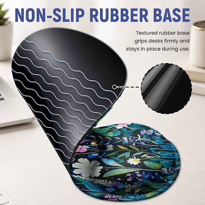 Ergonomic Mouse Pad with Wrist Rest, Gel Wrist Support, Celestial | 10.2 x 7.6 in Mouse Pad with Smooth Fabric Surface and Non-Slip Rubber Base for Office, Home, Study, and Gaming