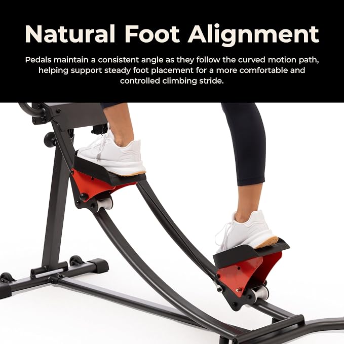 Sunny Health & Fitness Stair Stepper for Home | SunnyFit App Connection, Long Stride Length, Home Gym Exercise, Compact Foldable, Leg and Glute Training