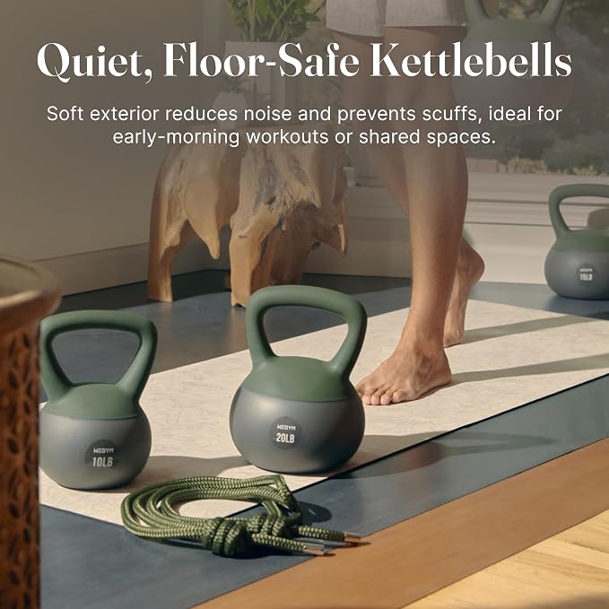 WeGym Soft Kettlebells with Cushioned Impact-Resistant Base and Anti-Slip, Wide-Grip Handle for Home Workouts, Weightlifting, and Full Body Strength Training