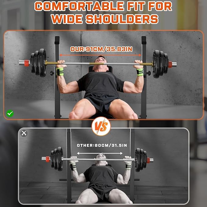 Fostoy Olympic Weight Bench with Lat Pulldown, Squat Rack & Leg Curl | Adjustable,Cable Row, Squat Rack, Leg Developer, Preacher Curl, Multi-Angle Backrest, Full Body Strength Training