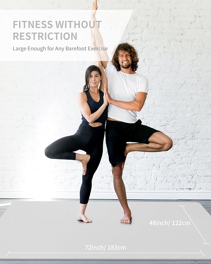 CAMBIVO 72''x48'' Large Yoga Mat, Extra Thick TPE Workout Mat | extra large exercise mat, non-slip TPE cushioning for joint relief, pilates stretching, apartment noise dampening