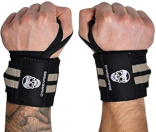 Gymreapers Weightlifting Wrist Wraps (IPF Approved) Professional Quality Wrist Support with Heavy Duty Thumb Loop - Best Wrap for Powerlifting Competition, Strength Training, Bodybuilding