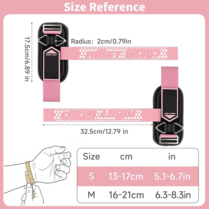 Drip Glue Non-Slip Wrist Straps for Weightlifting, 2-in-1 Lifting Straps with D Rings for Cable Machine Workout, 10mm Neoprene Padded Wrist Wraps for Weight Lifting Deadlift