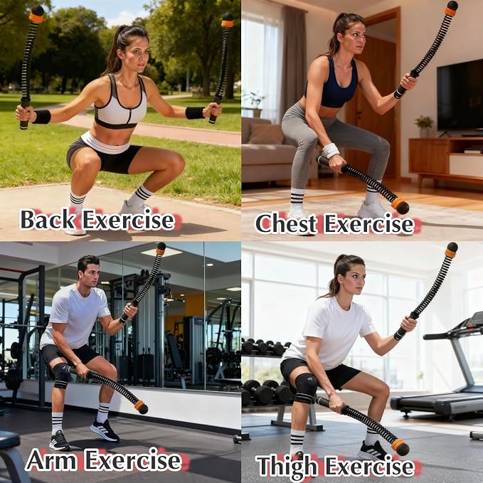 Weighted Ropeless Battle Ropes,Cordless Workout Ropes for Home Gym, Portable Exercise Rope for Strength Building, HIIT and Low-Impact Aerobic Training for Women&Men (Black+Orange)
