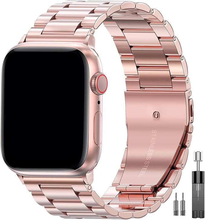 EPULY Metal Band Compatible with Apple Watch Bands for Men Women 42mm 41mm 40mm 38mm, Business Stainless Steel Strap for iWatch Bands Series 11 10 9 8 7 6 5 4 3 2 1, SE3 2 1, Ultra3 2 1 | Stainless Steel Strap Suitable for Business Setting, Casual & Ev...