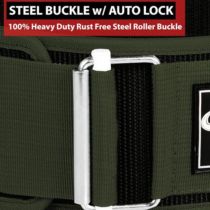 IBRO Quick Locking Premium Weight Lifting Belt - Back Support for Powerlifting, Cross Training & Gym Bodybuilding - 4 Inch Nylon Men and Women with Metal Buckle for Core Stability