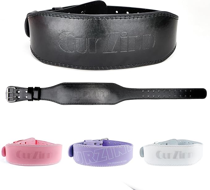 9mm Leather Fitness Weight Lifting Belt for Women&Men with 4 Inches Padded Lumbar Support for Power Lifting Workout & Squats Exercise