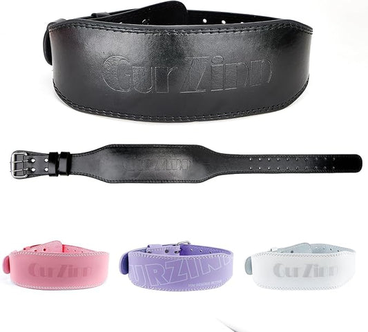 9mm Leather Fitness Weight Lifting Belt for Women&Men with 4 Inches Padded Lumbar Support for Power Lifting Workout & Squats Exercise