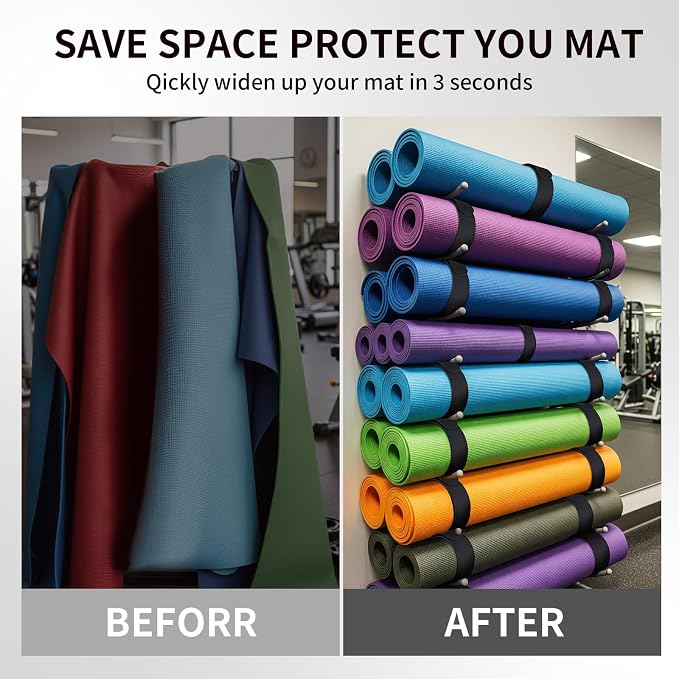 Yoga Mat Carrier Strap, Adjustable Thick Straps Sling for Carrying Large Mats, Stretching Band