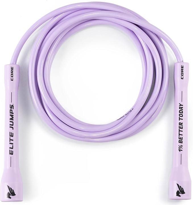 Elite Jumps 6mm PVC Jump Rope, Adjustable Skipping Rope | Non-kinking PVC cord. Unbreakable handles. Smooth rotation. For cardio and boxing.