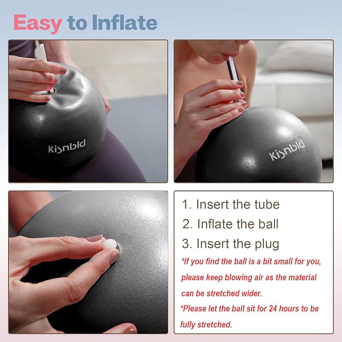 kisnbld Small Exercise Ball, 9 Inch Mini Pilates Ball, Anti Burst and Slip Resistant Mini Yoga Ball for Stability, Fitness, Physical Therapy, Stretching & Core Strength Workout at Home Gym & Office