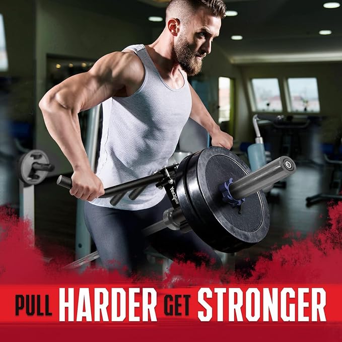 Yes4All Exercise Machine Adjustable T Bar Row Attachment, D Row Handle/Landmine Handle Attachment with Textured Rubber Handles