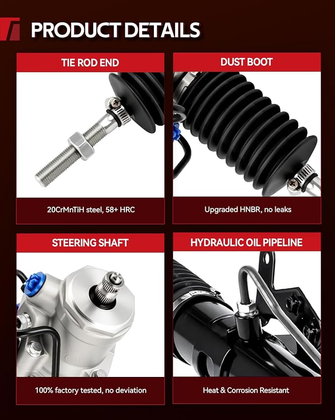 Torchbeam Power Steering Rack & Pinion Assembly Fit for 1984-1989 300ZX, Hydraulic System Steering, Replaces OEM 26-1855