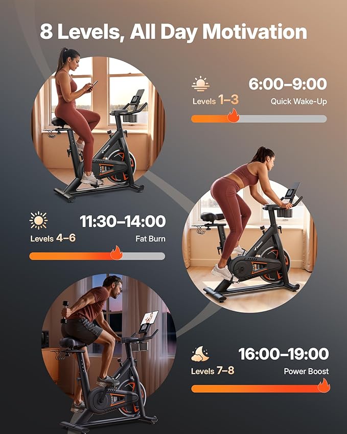 MERACH S36 Exercise Bike, Magnetic Resistance, 330lbs Capacity | Stationary Bike for Home, Quiet Drive, Fitness App with Courses, Adjustable Seat, Indoor Cycling Bike