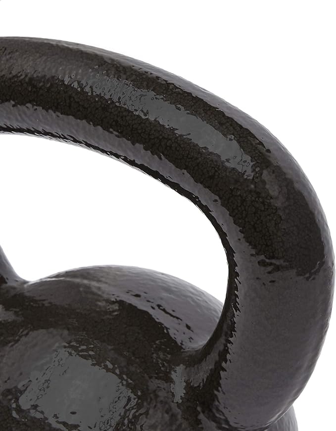 Amazon Basics Cast Iron Kettlebell for Strength Training, Textured Wide Handle, Black