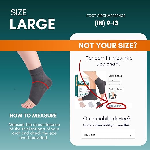 PhysFlex Ankle Brace Support - Ankle Compression Sleeve - Foot Brace for Women & Men - Tendonitis & Arthritis Ankle Brace Sports Running, Plantar Fasciitis Relief & Stabilizing Ankle Wrap