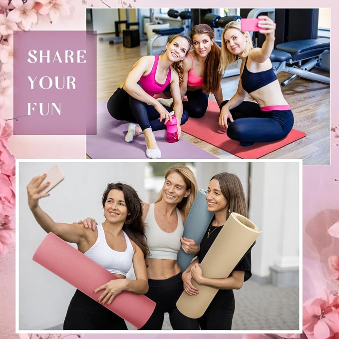 Timgle 6 Pack Yoga Mats Bulk 68 x 24 Inches Non Slip Exercise Yoga Mat 4 mm Thick Anti Slip Tear Resistant Sports Gym for Fitness Stretching Home Workout and Studio