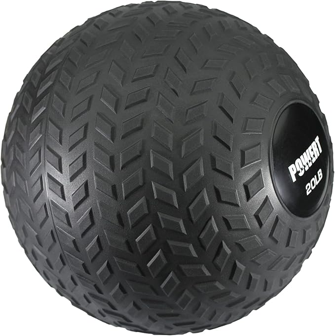 POWERT Slam Ball Weighted Ball Core Muscle Cardio Workout |Easy to Grip Tread & Heavy Duty Durable Rubber Shell
