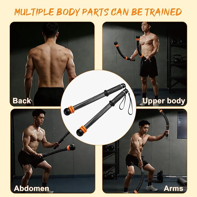 Ropeless Battle Ropes for Home Gym, Weighted Cordless Battle Rope with Adjustable Weights & Anti-Slip Handles, Portable Workout Rope for Strength Training, Anaerobic & Full Body Exercise