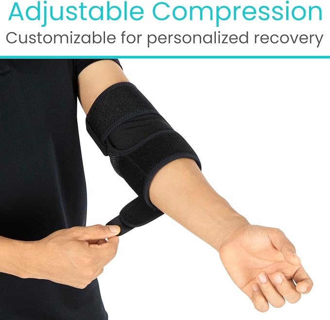 Vive Elbow Brace - Tennis Compression Sleeve - Wrap for Golfers, Bursitis | Left or Right Arm - Tendonitis Support Strap for Golf, Men and Women - Epicondylitis and Sports Recovery