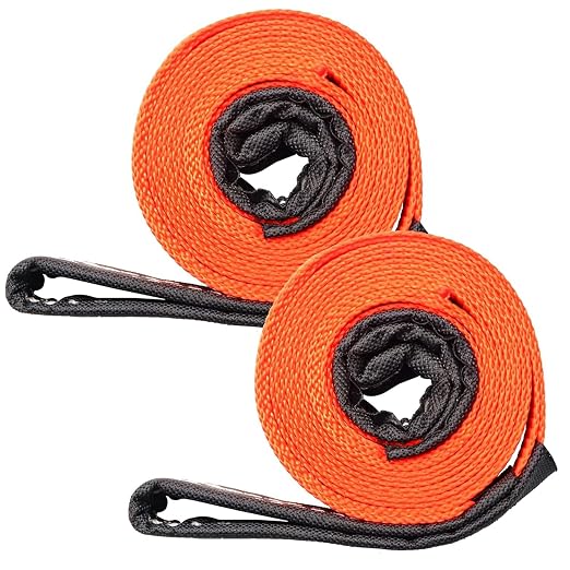 XSTRAP STANDARD 2PK 1"x6.5ft Lifting Sling Straps 2000 lb Vertical Capacity | 1600 lbs Choker / 4000 lbs Basket Capacity, 5:1 Safety Factor Polyester Web Slings for Rigging, Hoist, Tree Stump Removal