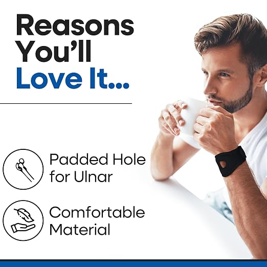 Wrist Wrap Compression Wrist Brace For TFCC Tears | Carpal Tunnel Pain & Tendonitis Relief | Padded Hole For Ulnar | Wrist Support For Working Out | Wrist Wraps for Men Women | Fits Both Wrists