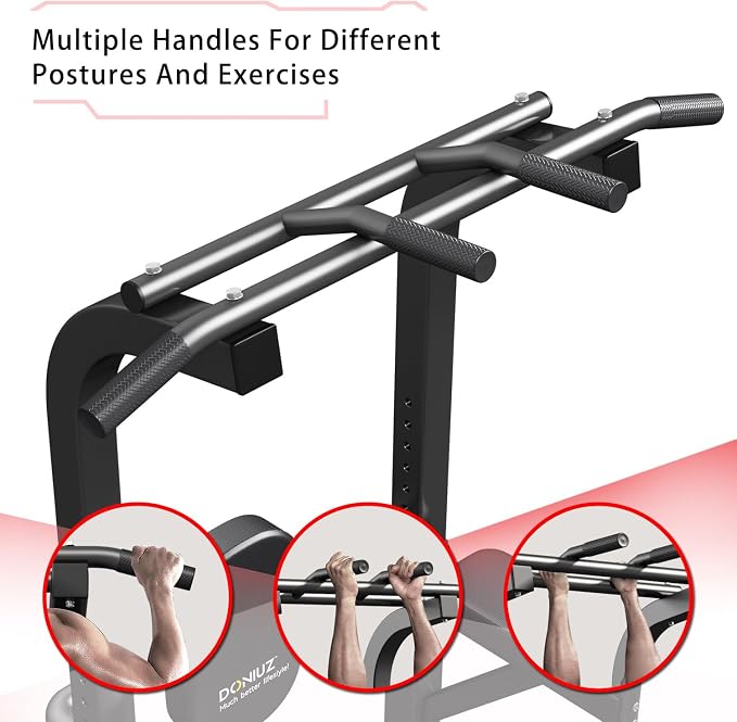 DONIUZ Power Tower Pull Up Bar and Dip Station, Multi-Function Home Gym, Strength Training Fitness Equipment, Height Adjustable