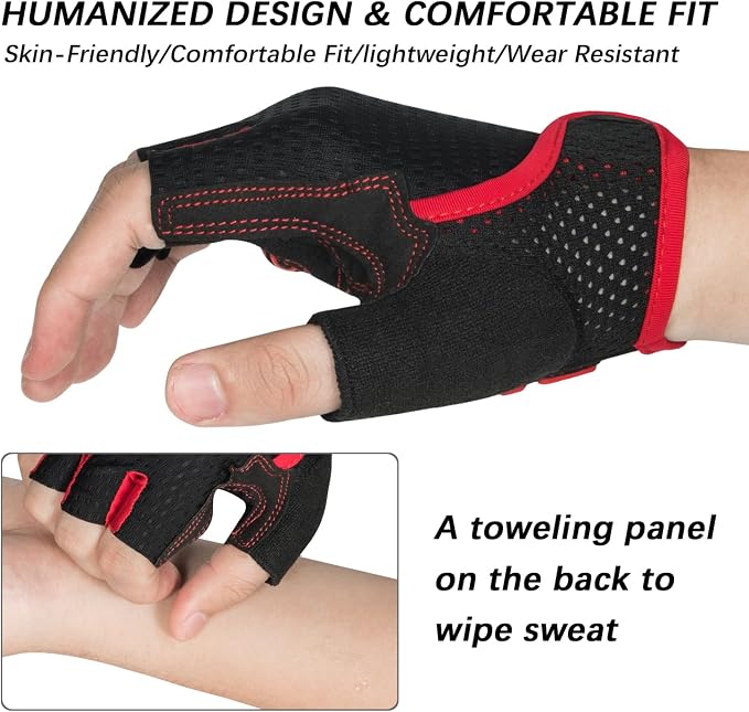 Cycling Gloves Bicycle Road Bike Gloves, Half Finger 5MM Gel | Biking Gloves for Men Women Gym workout exercise Motorcycle Hiking Rowing Outdoor Sports