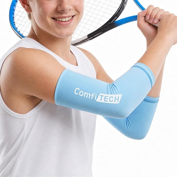Youth Elbow Ice Pack, Blue, Large | Youth elbow cold sleeve set supports cyclic cooling to relieve sports soreness, joint stiffness & post-training fatigue