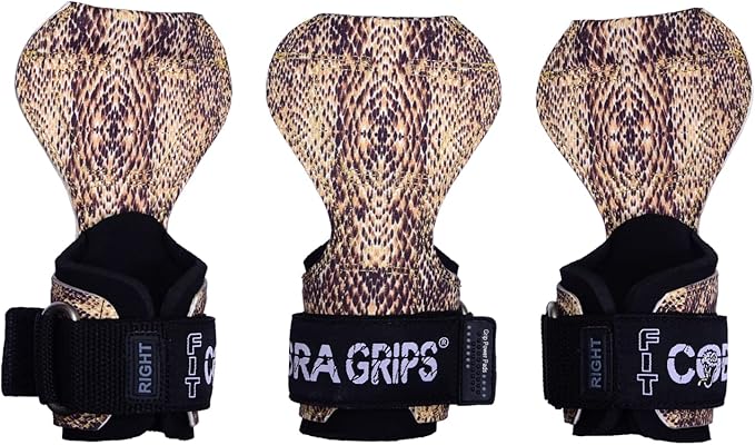Cobra Grips Weight Lifting Gloves with Adjustable Neoprene Padded Wrist Wraps - Heavy Duty Alternative to Power Lifting Hooks for Deadlifts