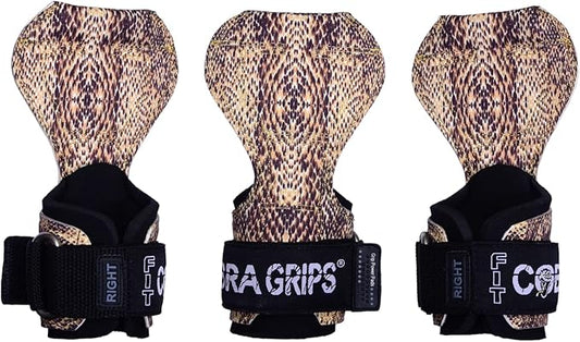 Cobra Grips Weight Lifting Gloves with Adjustable Neoprene Padded Wrist Wraps - Heavy Duty Alternative to Power Lifting Hooks for Deadlifts