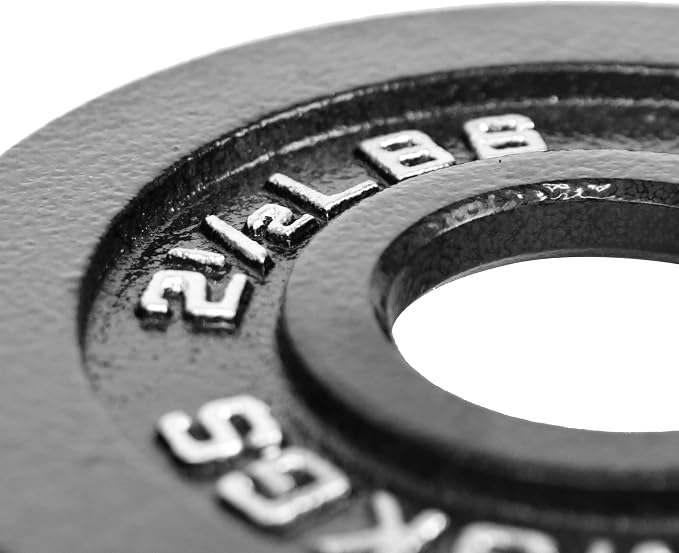 Steel Olympic Plates 35LB Set - Olympic 2 inch Premium Coated 2x of 10lb, 5lb, and 2.5lb Weights for Home or Commercial