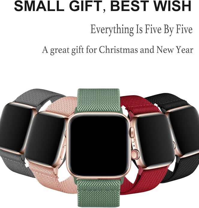 Adorve Stretchy Band Compatible with Apple Watch Bands Ultra 3/2/1 49mm 46mm 45mm 44mm 42mm 41mm 40mm 38mm Men Women, Soft Nylon Elastic Braided Strap Fits for iWatch Series 11/10/9/8/7/6/5/4/3/SE3-1