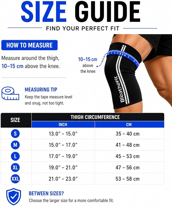 Bamboo Knee Sleeves 1Pair, Extra long, Non-Slip Silicone Grip, Premium Men & Women Knee Compression and Support