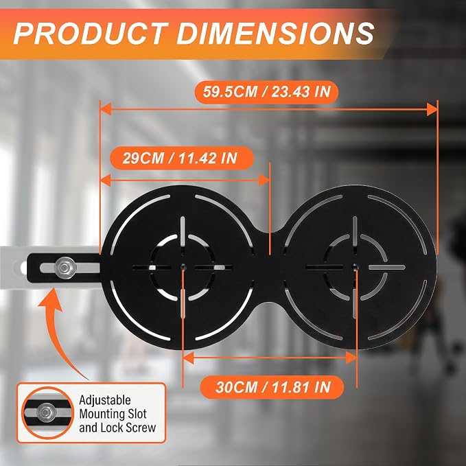 Wall Ball Target for Power Racks, Heavy-Duty Medicine Ball Target Plate with Crosshair Design, Fits 2x2 and 3x3 Squat Racks with 5/8" Holes, Includes Mounting Hardware and Wrenches