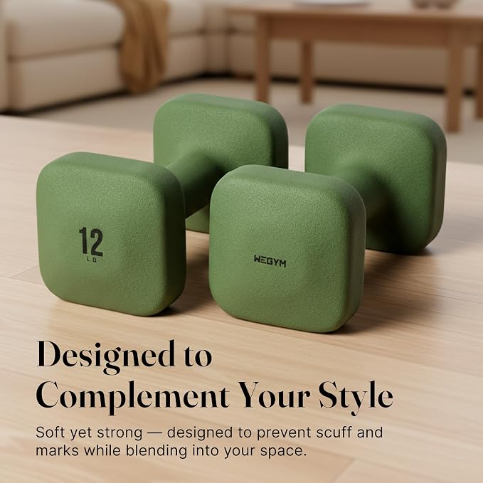 WeGym Square Dumbbells for Home Gym, Hand Weights for Strength Training
