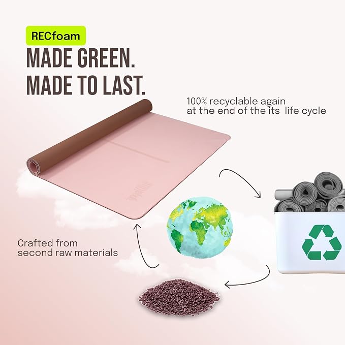 Gogokiwi Large Yoga Mat (6'x4') – 1/4" & 1/2" Thick Exercise Mats for Home Workout, Extra Wide Workout Mats for Home Gym, Yoga, Pilates, Stretching, Floor & More