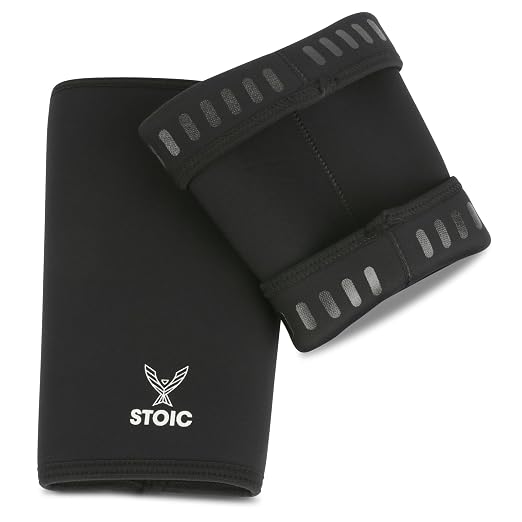 Stoic 7mm Neoprene Knee Sleeves for Men & Women, Black - XX-Small