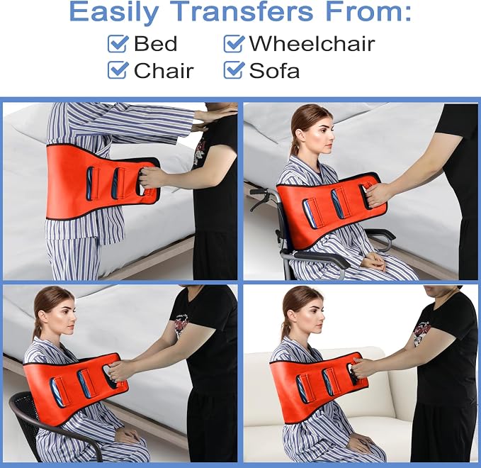 Transfer Belt Transfer Sling Padded Gait Belts with Seniors Patient Lift | Heavy Duty Gait Belt,Mobility Standing and Lifting Aid for Disabled,Elderly,Injured-Safely Move from Bed and Wheelchair