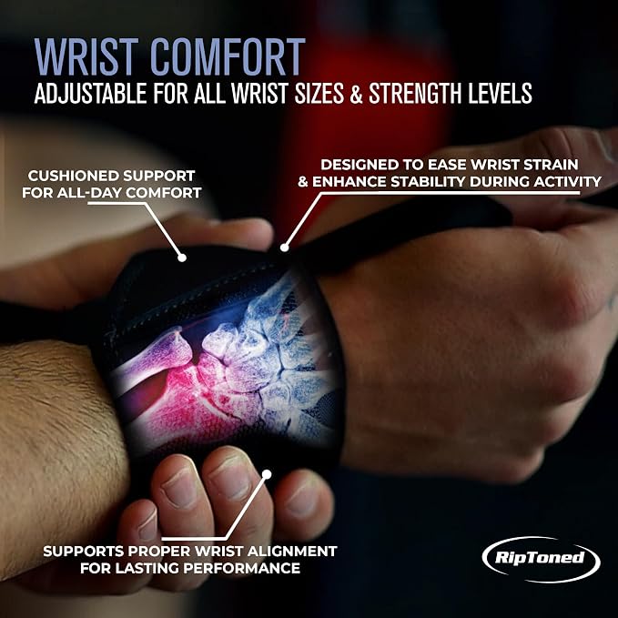 Rip Toned Wrist Wraps for Weightlifting – USPA & USAPL Approved – Stiff or Flex – 18" Gym Wrist Straps with Thumb Loop – Maximum Support for Men & Women