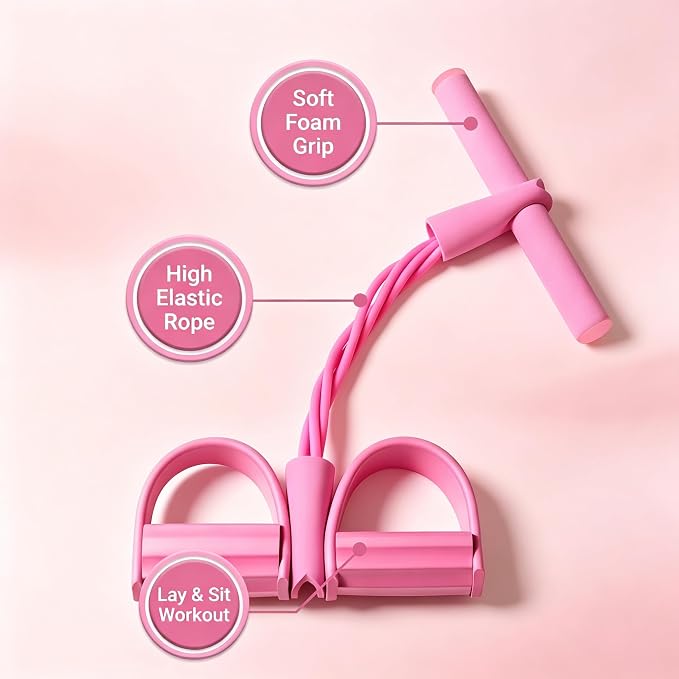 Pedal Resistance Bands with Handles, 6 Tube Exercise Band | Fitness Shaping Yoga Exercise Equipment, Natural Rubber Tension Rope,for Abdominal,Leg,Arm,Back Slimming Training