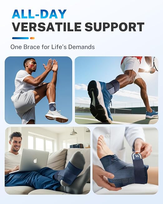Ankle Brace for Men Women with Removable Side Splints Figure 8 Strap | Quick Lace Up Design , Sprain & Swelling Recovery Support , Achilles Tendon Relief , Basketball Volleyball Running Stability