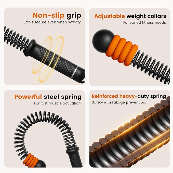 Adjustable Ropeless Battle Ropes, Portable Cordless Battle Ropes for Home Gym, Workout Equipment Exercise Rope for Low-Impact Workout, Strength & HIIT, for Men & Women (Black)