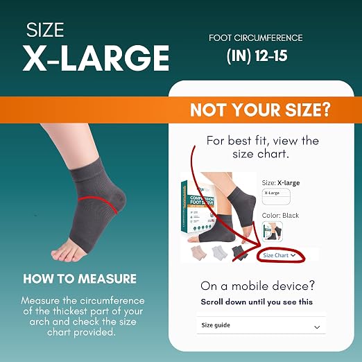 PhysFlex Ankle Brace Support - Ankle Compression Sleeve - Foot Brace for Women & Men - Tendonitis & Arthritis Ankle Brace Sports Running, Plantar Fasciitis Relief & Stabilizing Ankle Wrap