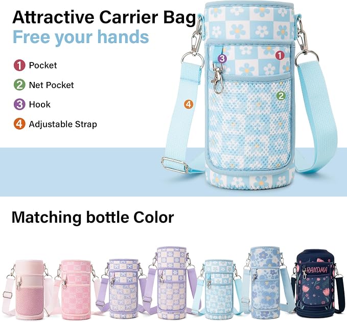 DYSANKY Water Bottle Gift– Insulated Stainless Steel Bottle with Carrier Bag, Strap & Gift Box– BPA-Free– Ideal for Hiking, Camping & Travel 32 oz