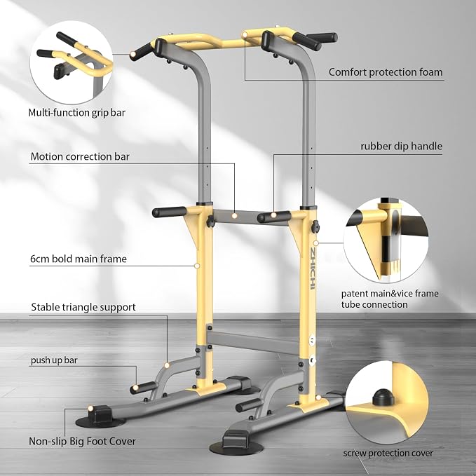 Z ZHICHI Pull-Up Dip Station Pull-Up Chin-Up Weight Capacity 350LBS