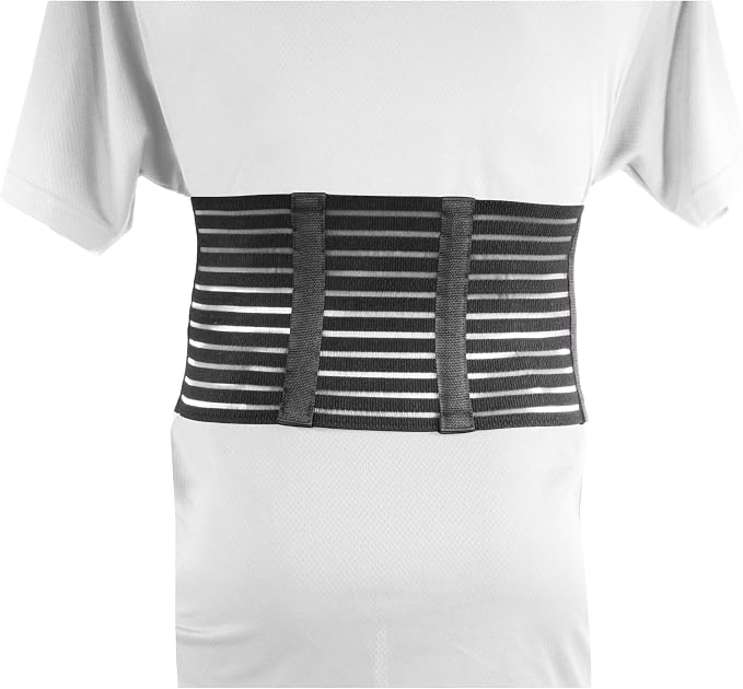 OTC Lumbosacral Support, 7-inch Lower Back, Lightweight Compression, Elastic, Black, Large
